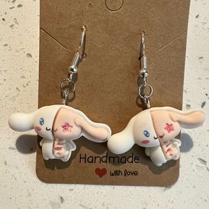 Cinnamoroll cute💜 & creepy💀 Handcrafted dangling earrings- hypoallergeni…